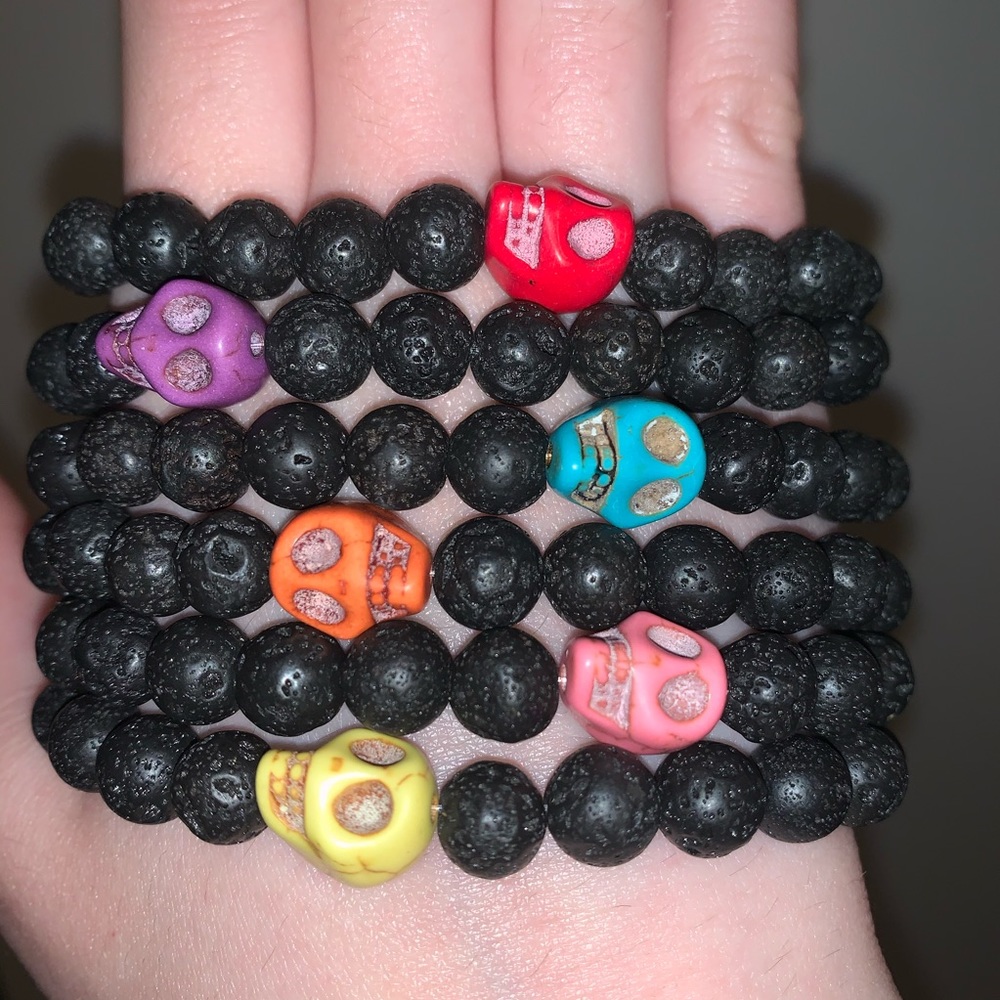 Skull Lava Stone Bracelets